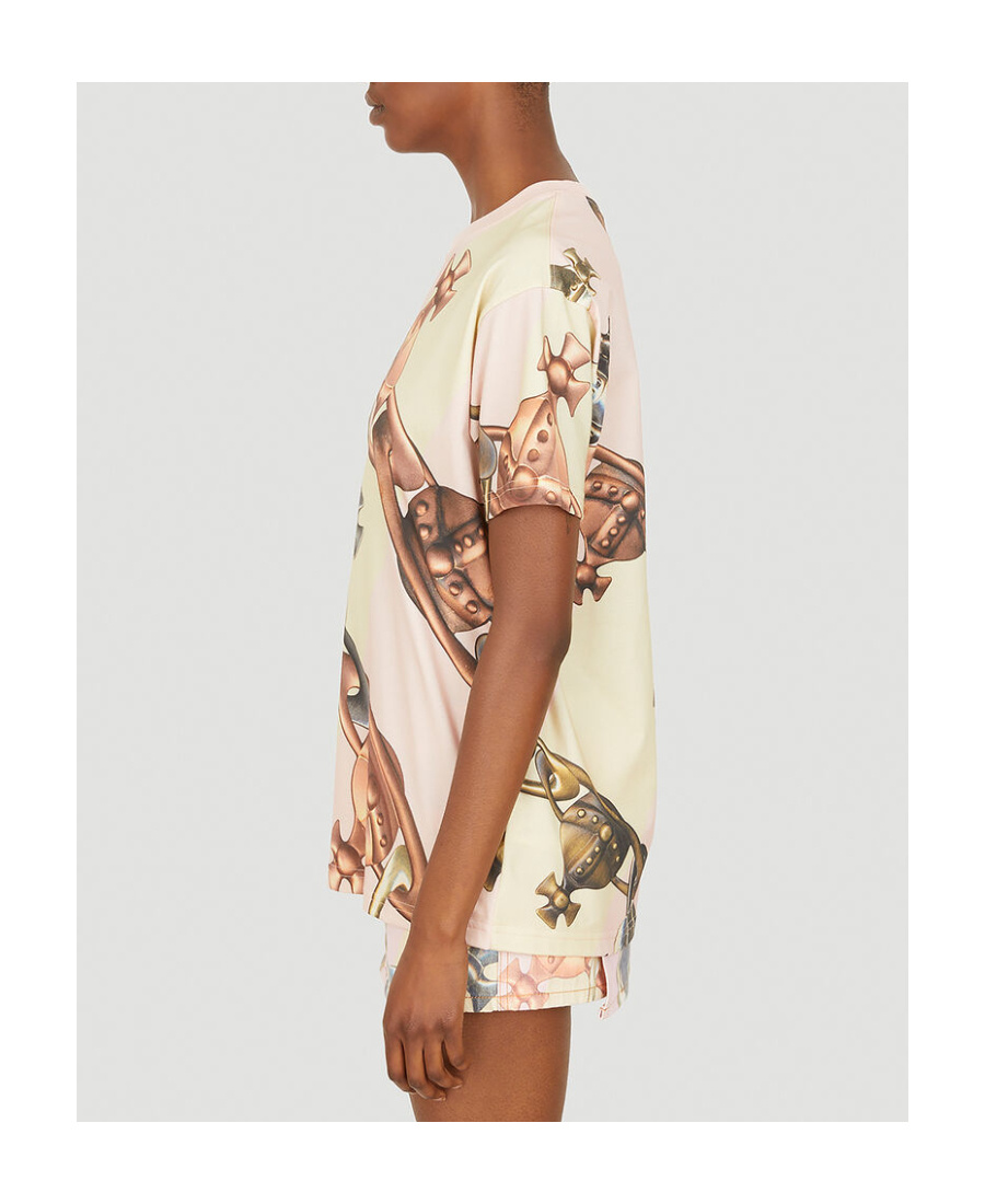 Vivienne Westwood Orb Chain Printed Crewneck T-shirt In Nude