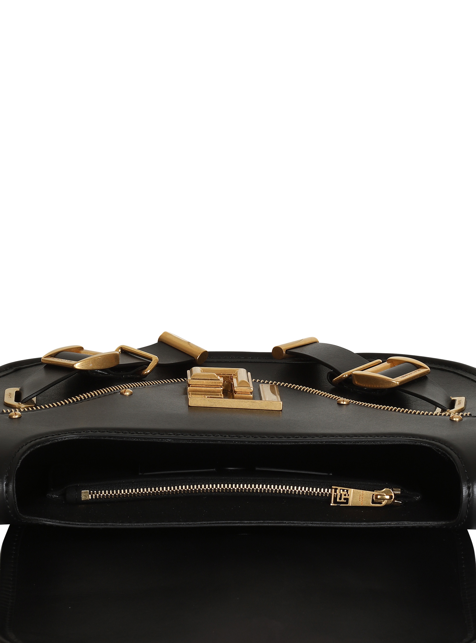Balmain Leather Satchel Bag In Black