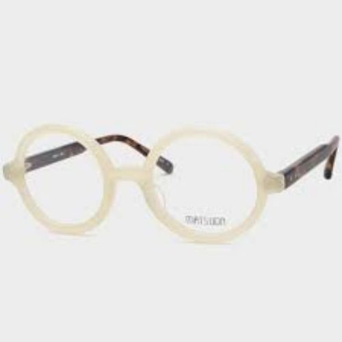 Matsuda Round Frame Plain Mirror In Nude
