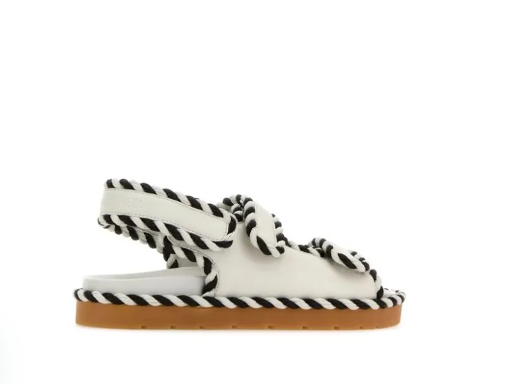 Bottega Veneta Two-tone Nappa Leather Jack Sandals In White