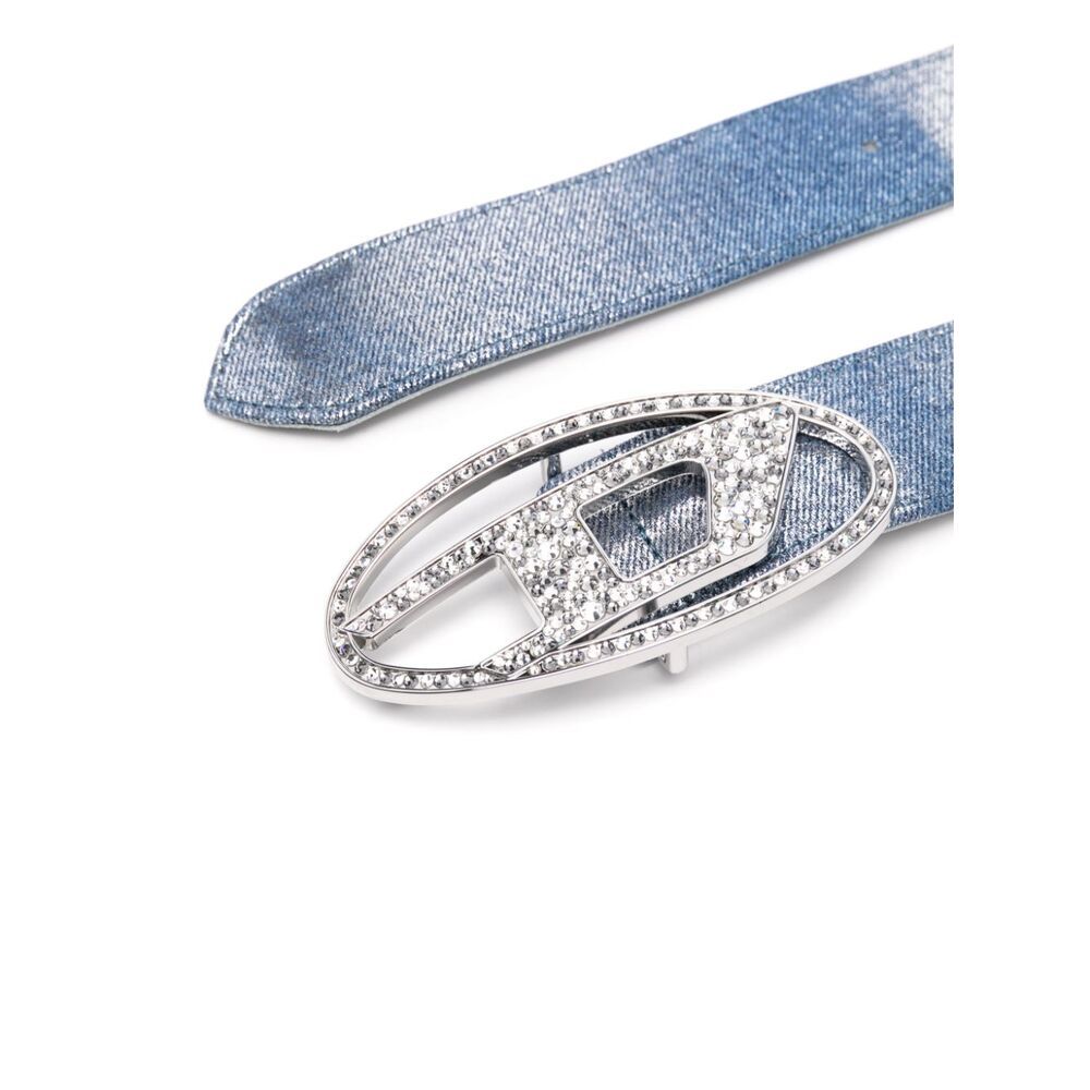 Diesel B-1dr Strass Belt In Gray