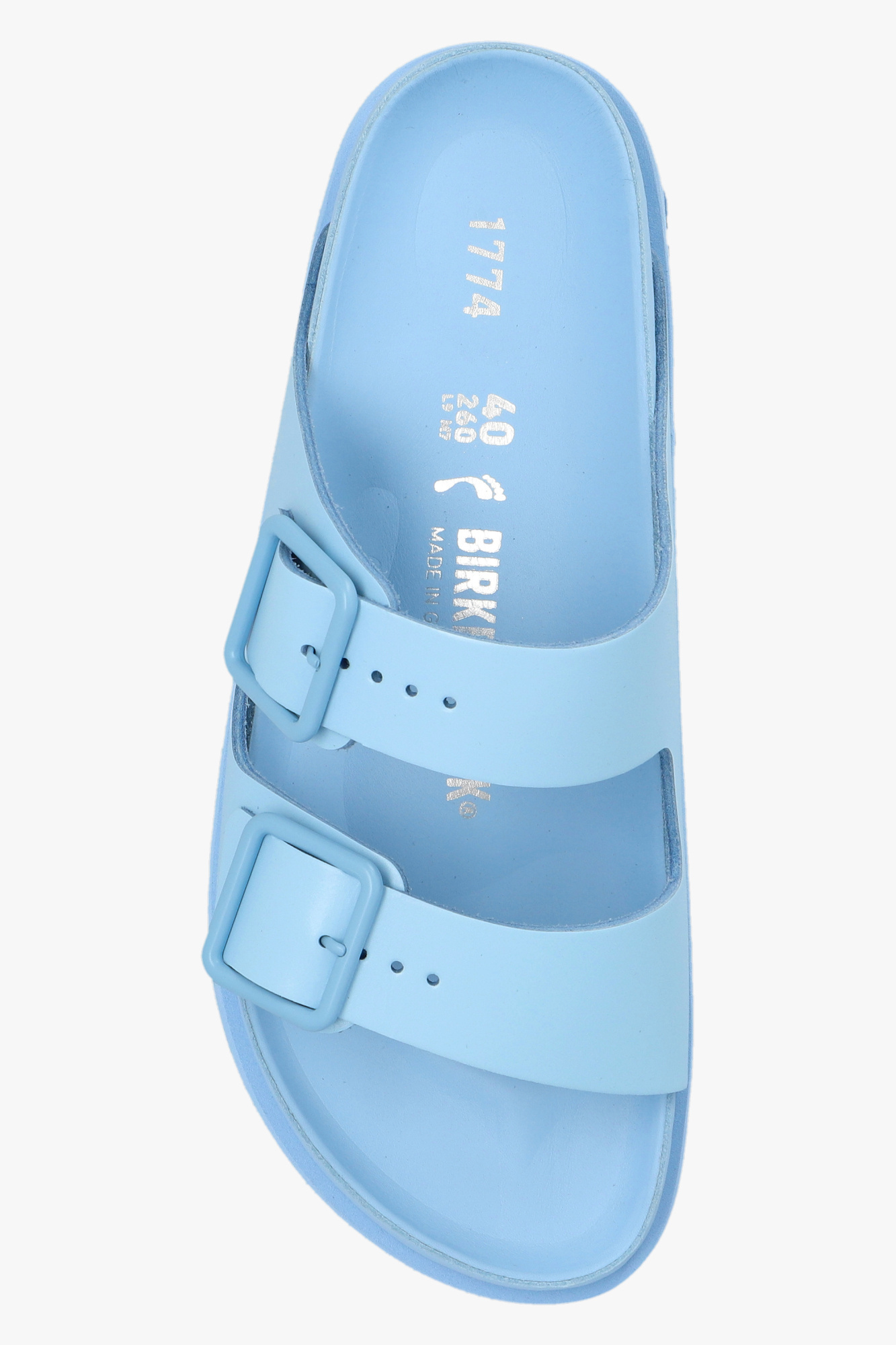 Birkenstock Arizona Leather Slides In Blue