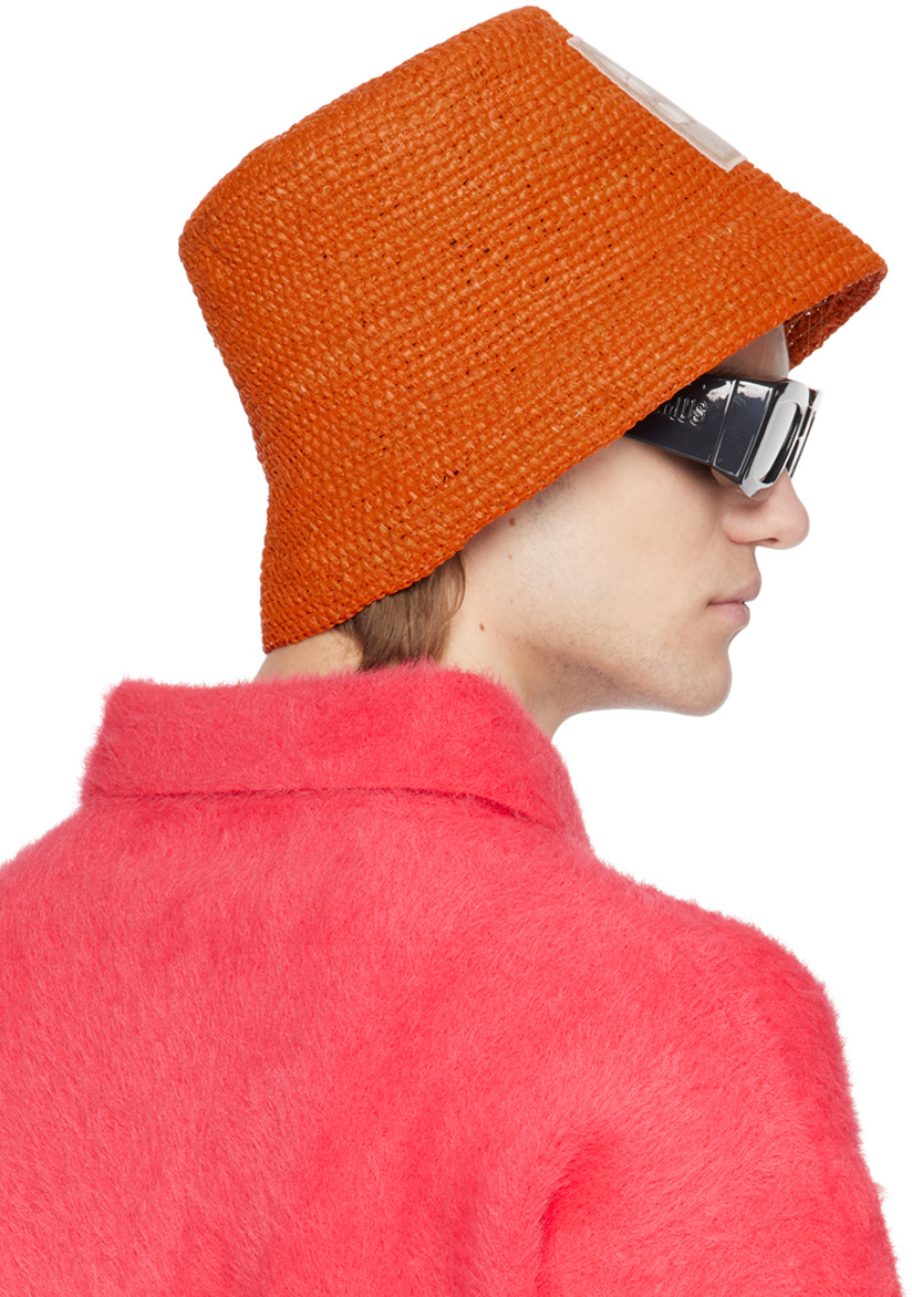 Jacquemus Le Bob Ficiu Bucket Hat In Orange