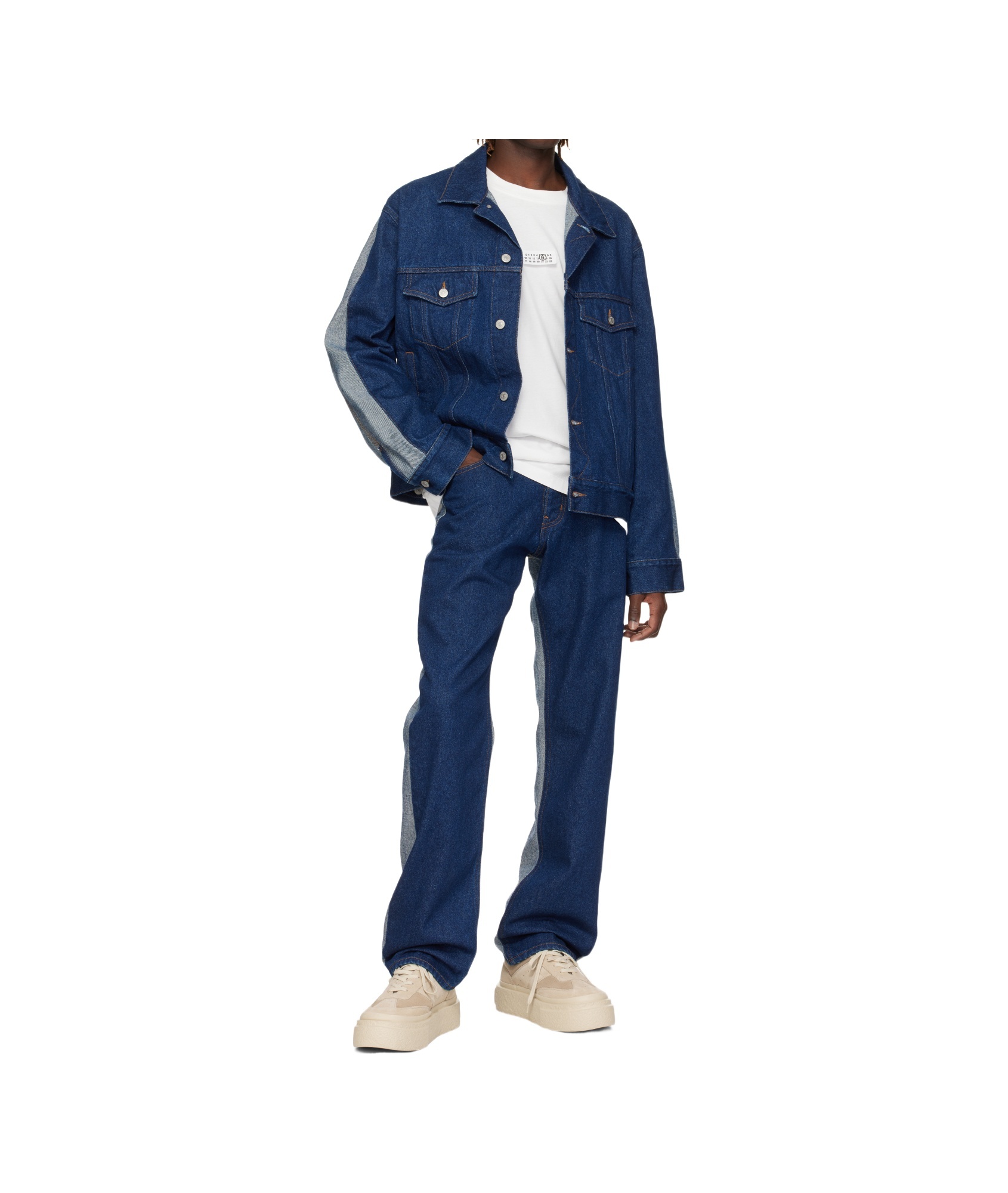 Mm6 Maison Margiela Patched Straight-leg Jeans In Blue