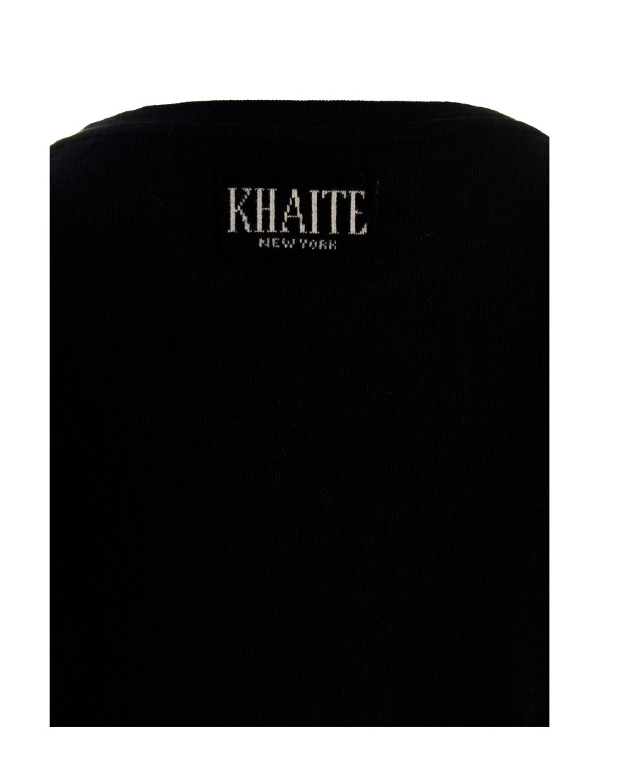 Shop Khaite Mae Short-sleeve Cotton T-shirt In Black