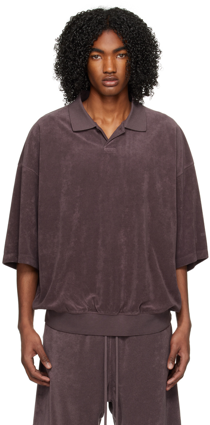 Essentials Single-button Short-sleeved Polo Shirt In Black