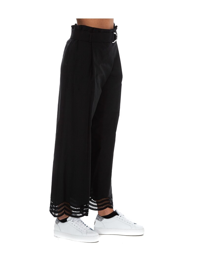 P.A.R.O.S.H BELTED WIDE-LEG TROUSERS 