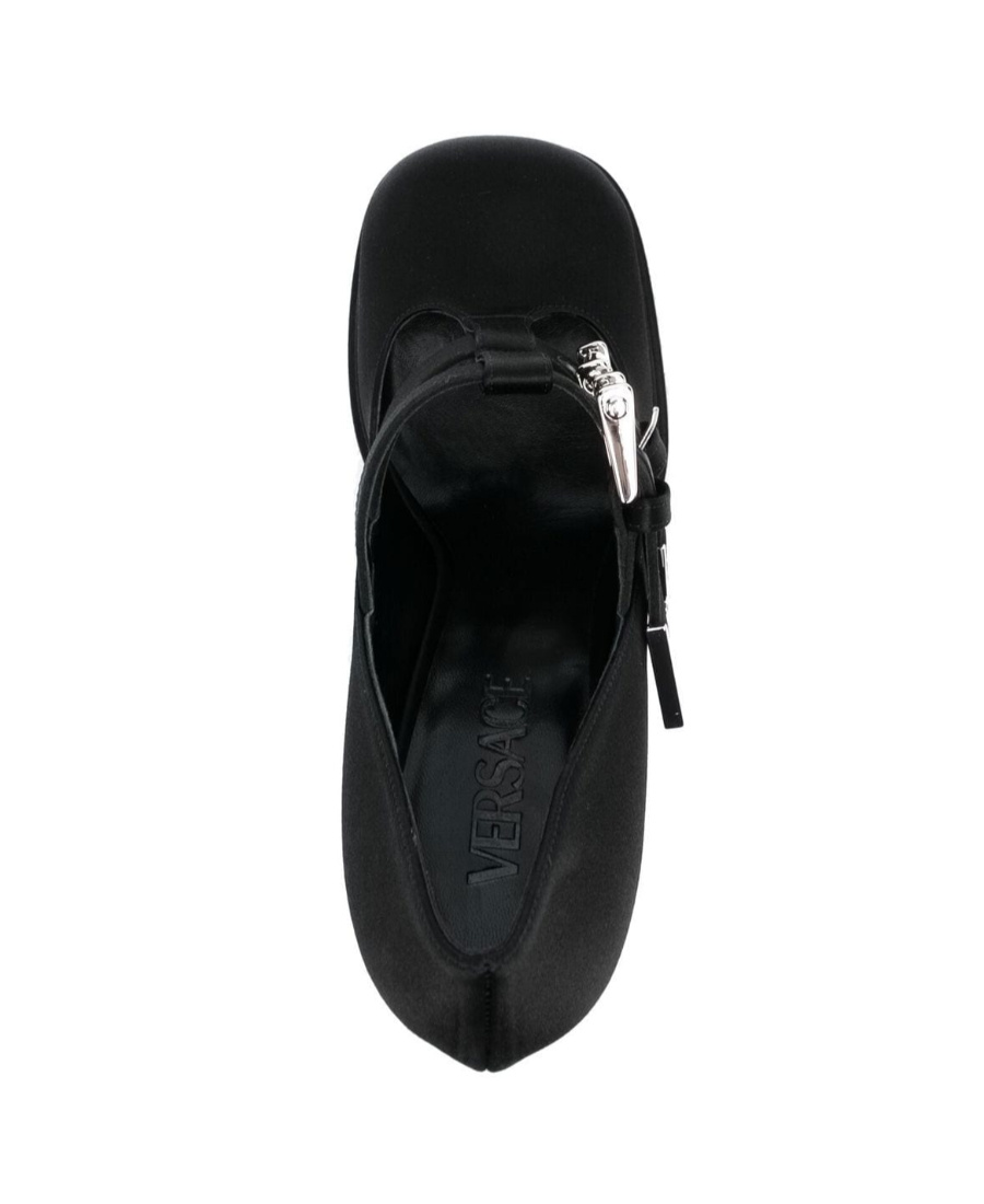 Versace Medusa Aevitas Satin Platform Pumps In Black