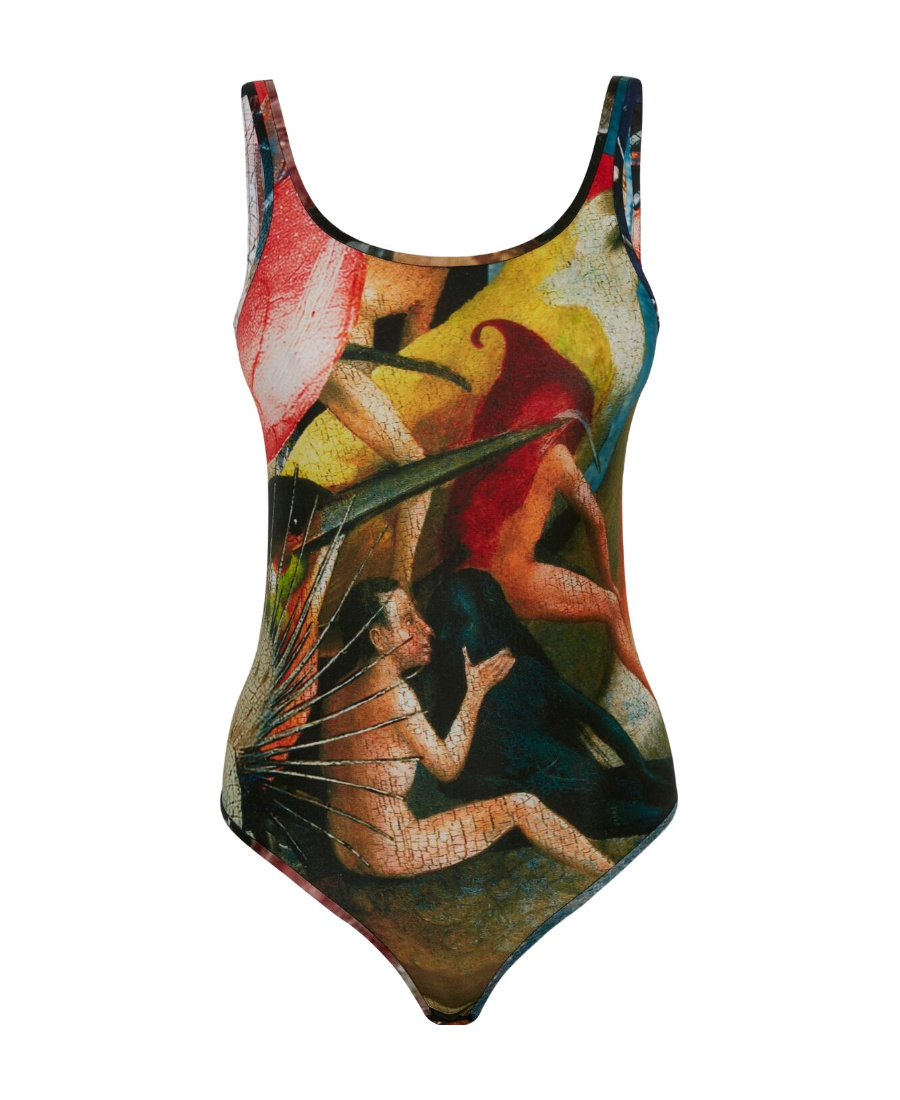 Alexander Mcqueen Graphic-print Jersey Bodysuit In Multicolor