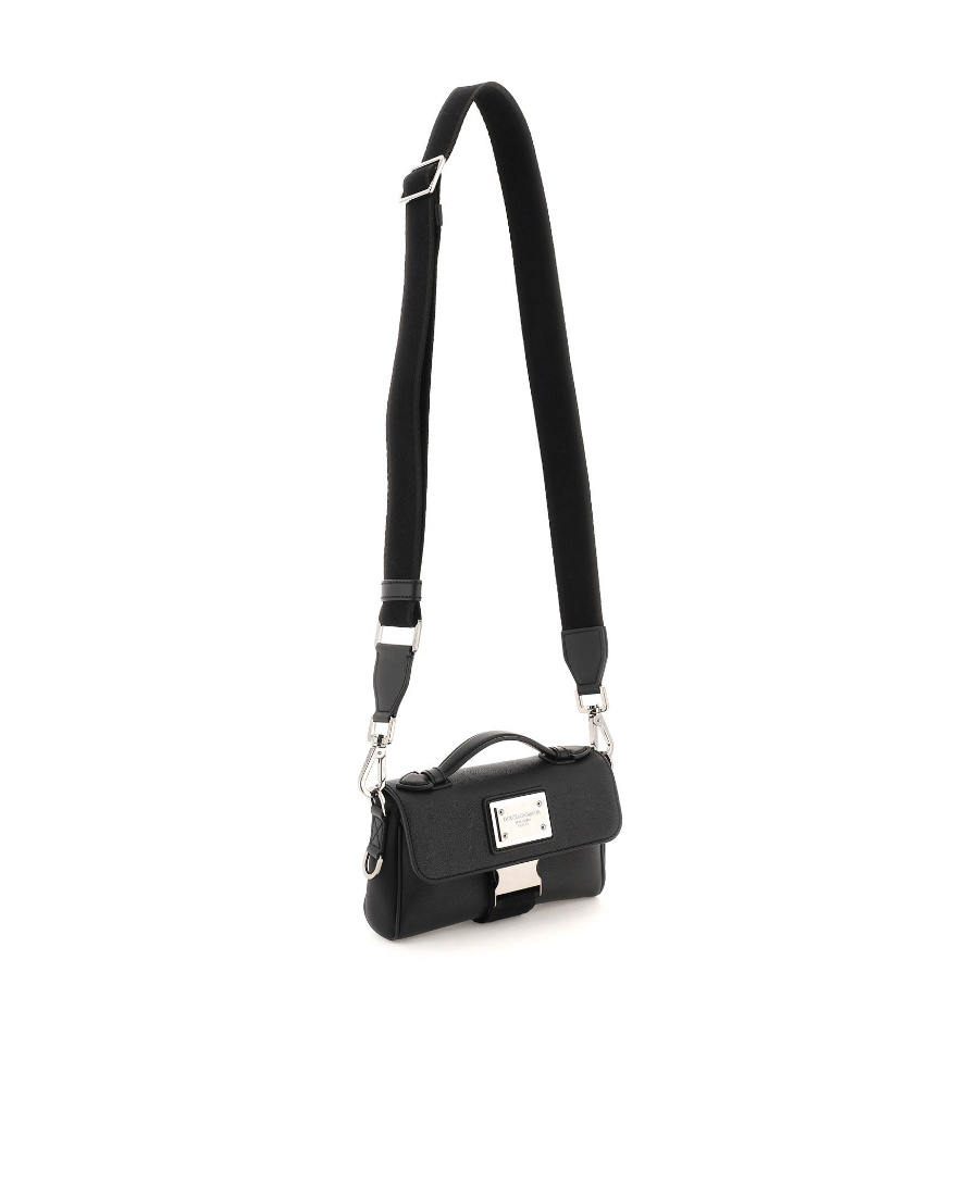 Dolce & Gabbana Logo-plaque Shoulder Bag In Black