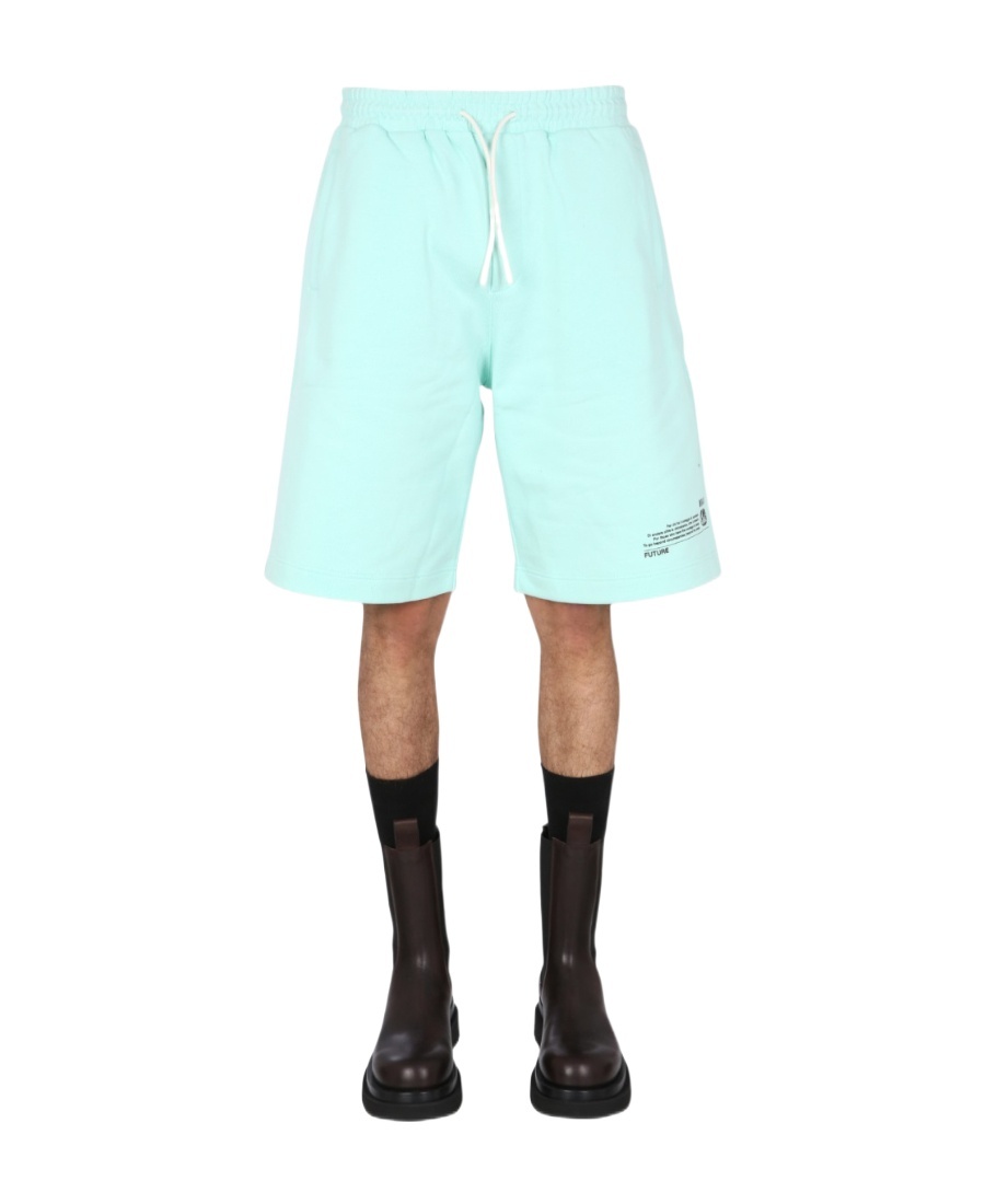 Msgm Fantastic Green Bermuda In Blue