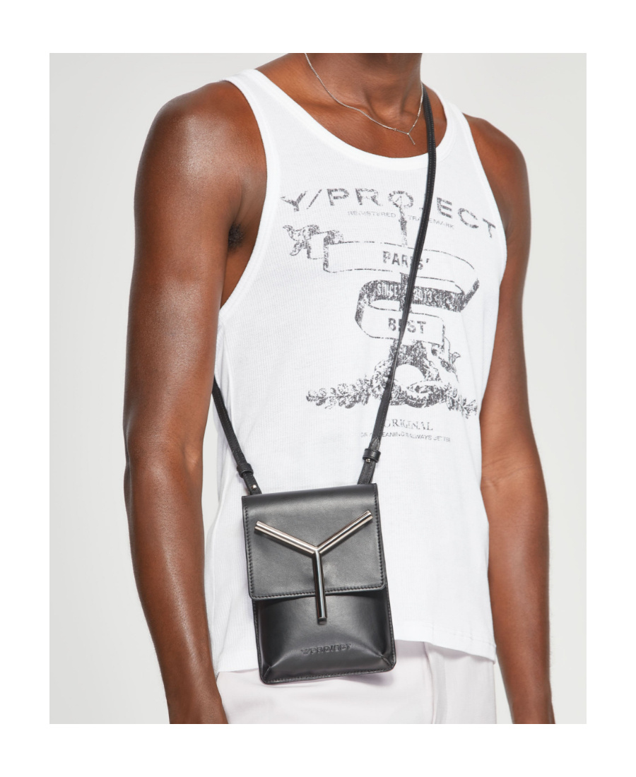 Y/project Y-plaque Detail Crossbody Bag In Black