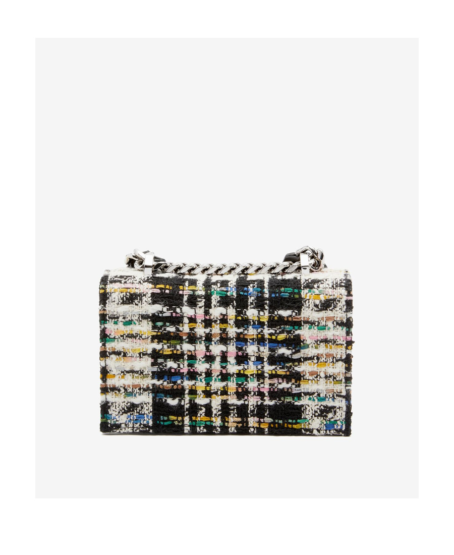 Alexander Mcqueen Woman Multicolor Tweed Skull Shoulder Bag In Black