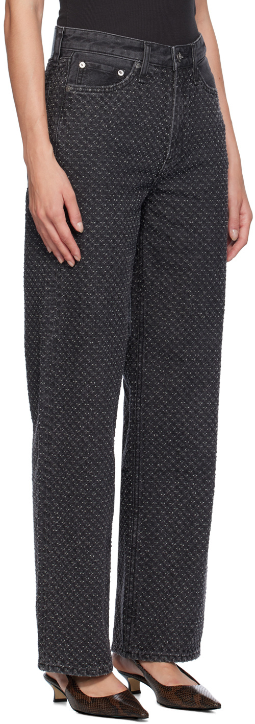 Rag & Bone Logan Wide-leg Denim Pants In Black