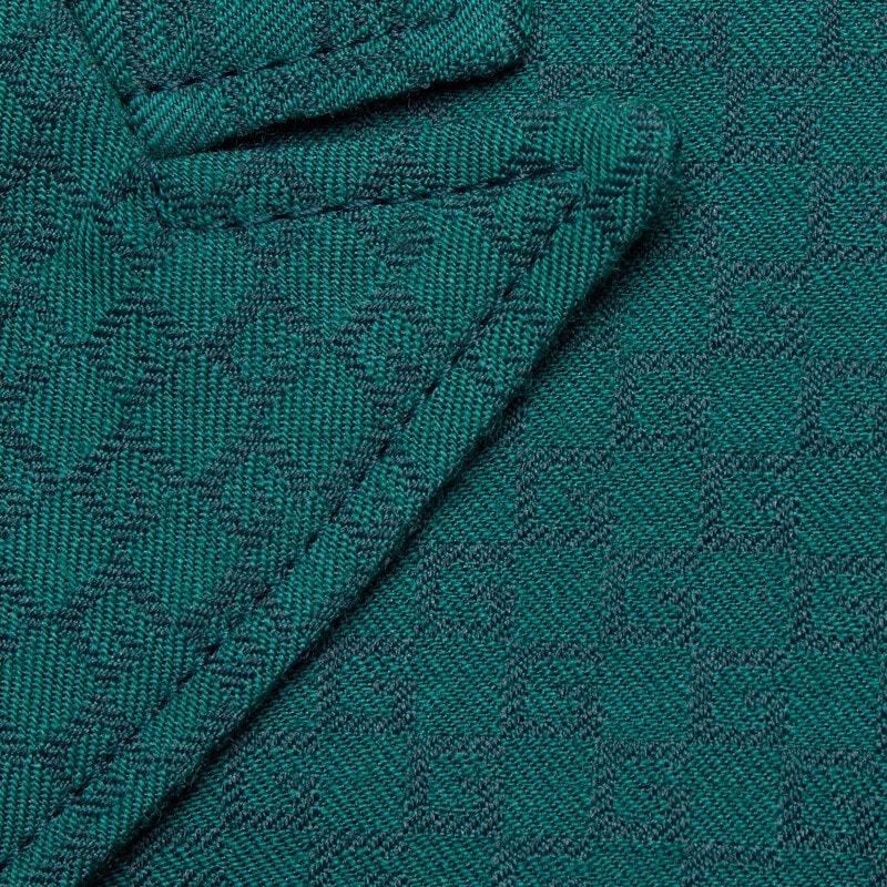 Gucci Mini Square G-check Wool Jacket In Green