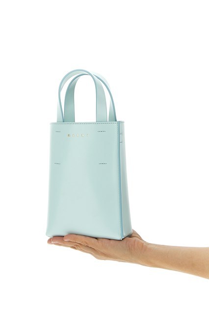 Marni Women Light Blue Leather Nano Museo Handbag In Blue