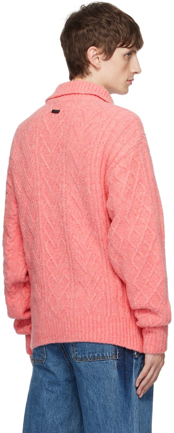 Ader Error Pink Layered Collar Polo In Pink