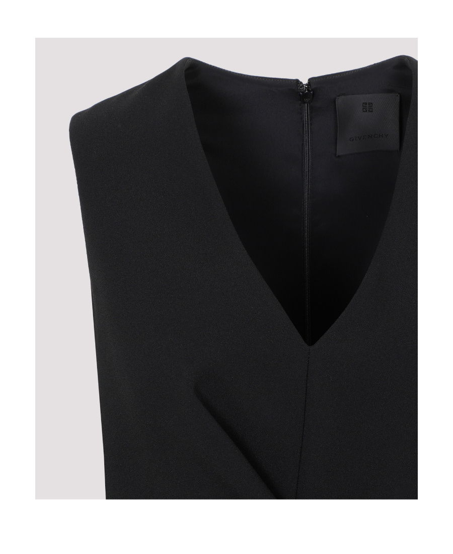 Givenchy Pleated Buttoned Cady Dress In Black