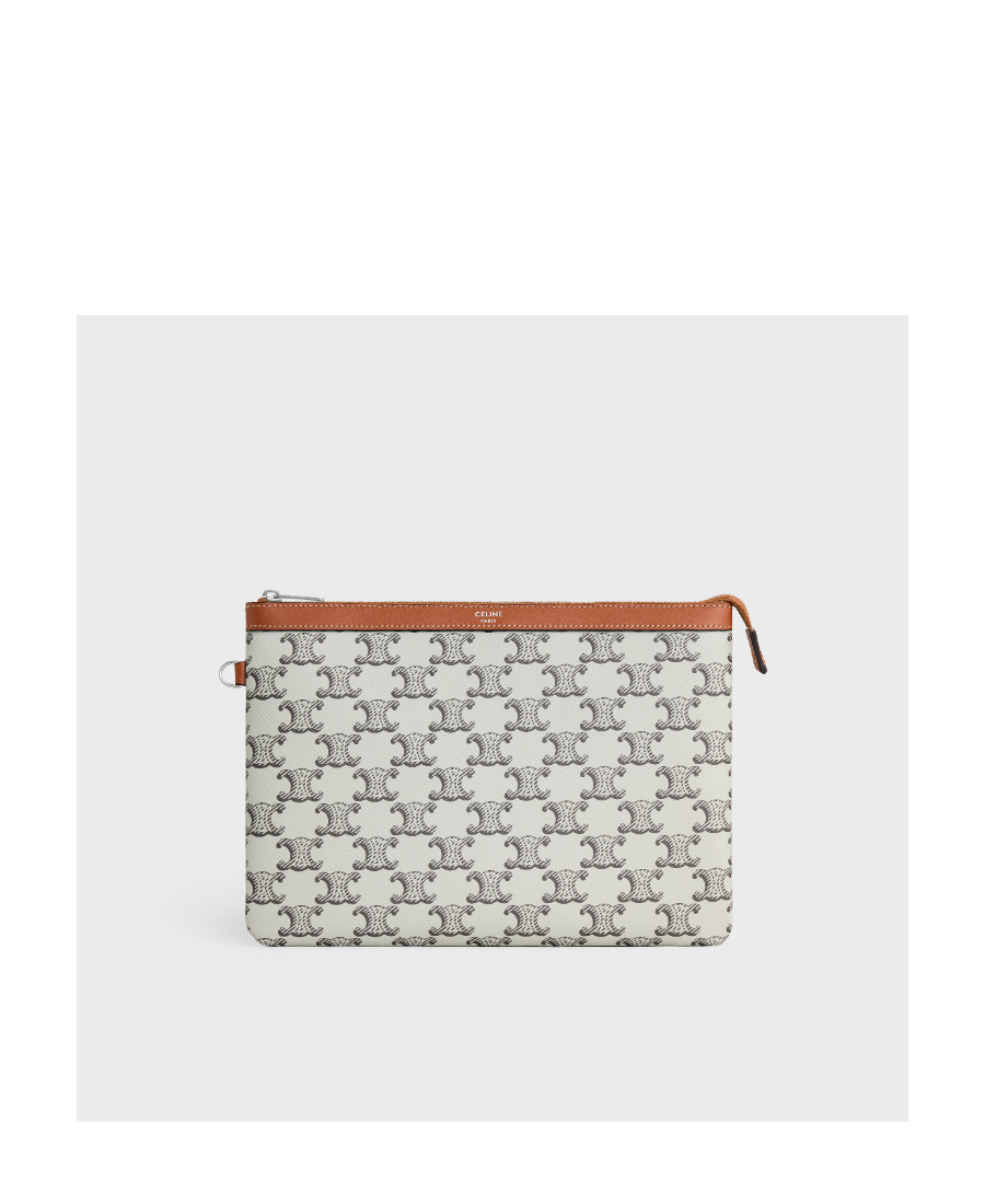 Celine Triomphe Shoulder Strap Handbag In White