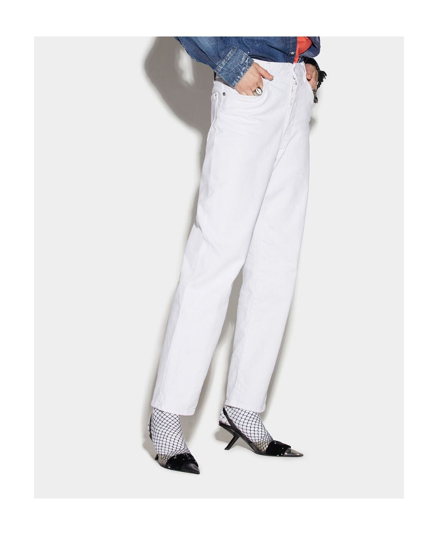 Dsquared2 White Bull Straight-leg Jeans In White