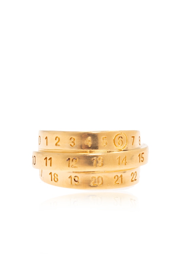 Mm6 Maison Margiela Mm6 By Maison Margiela Numbers-motif Ring In Yellow