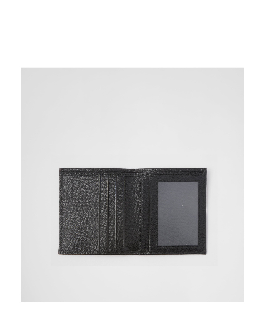Prada Saffiano Leather Billfold Wallet In Black