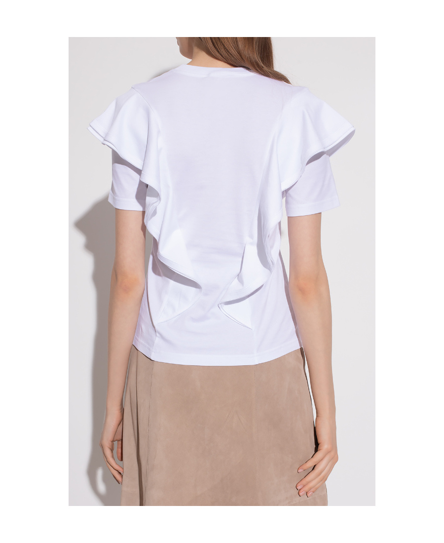Chloé Lotus Leaf Sleeve Blouse In White