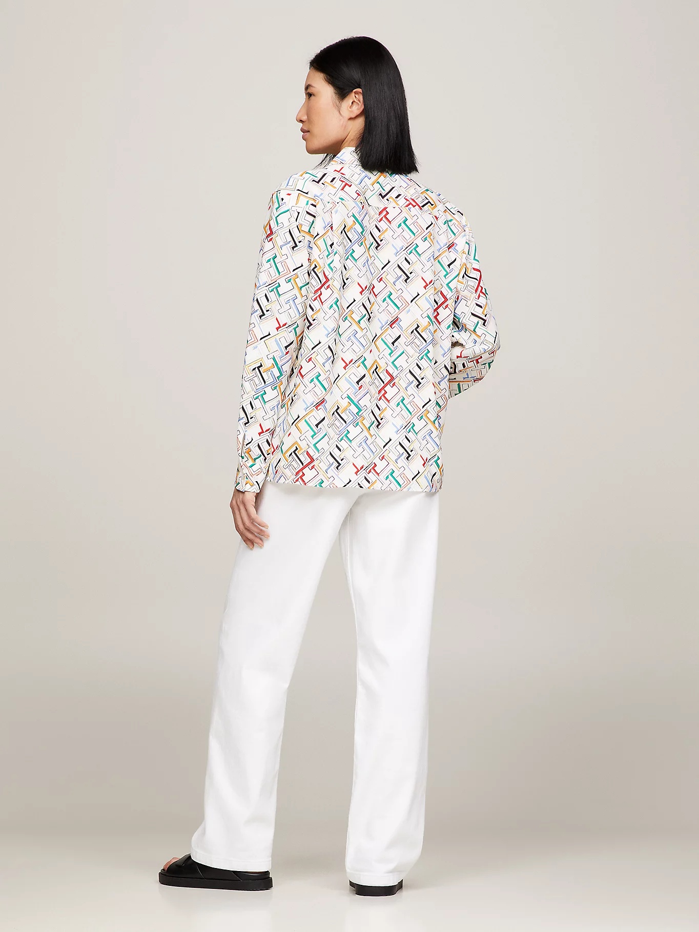 Tommy Hilfiger Monogram-pattern Shirt In White