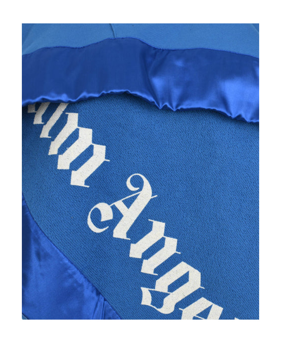 Palm Angels Logo Pendant Hooded Sweater In Blue