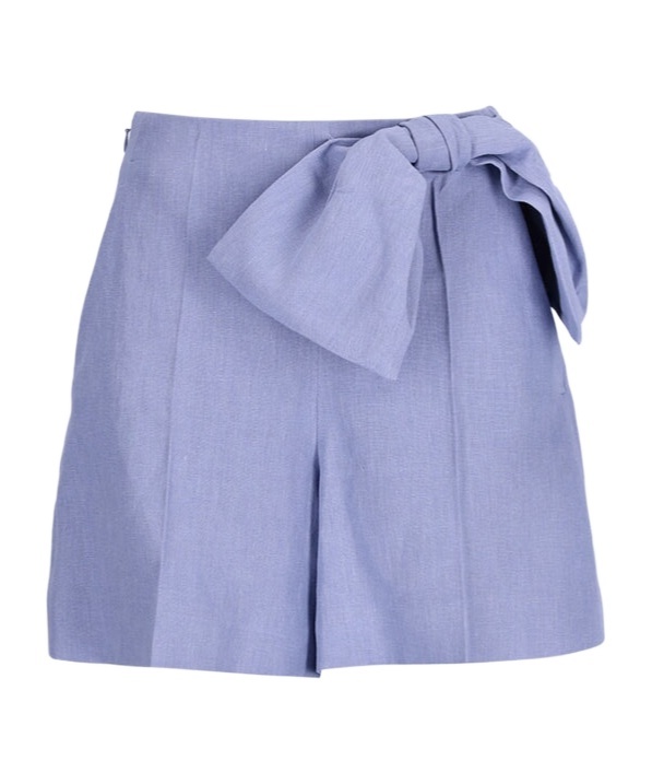 Shop Chloé Bow Detailed High-rise Shorts In Blue