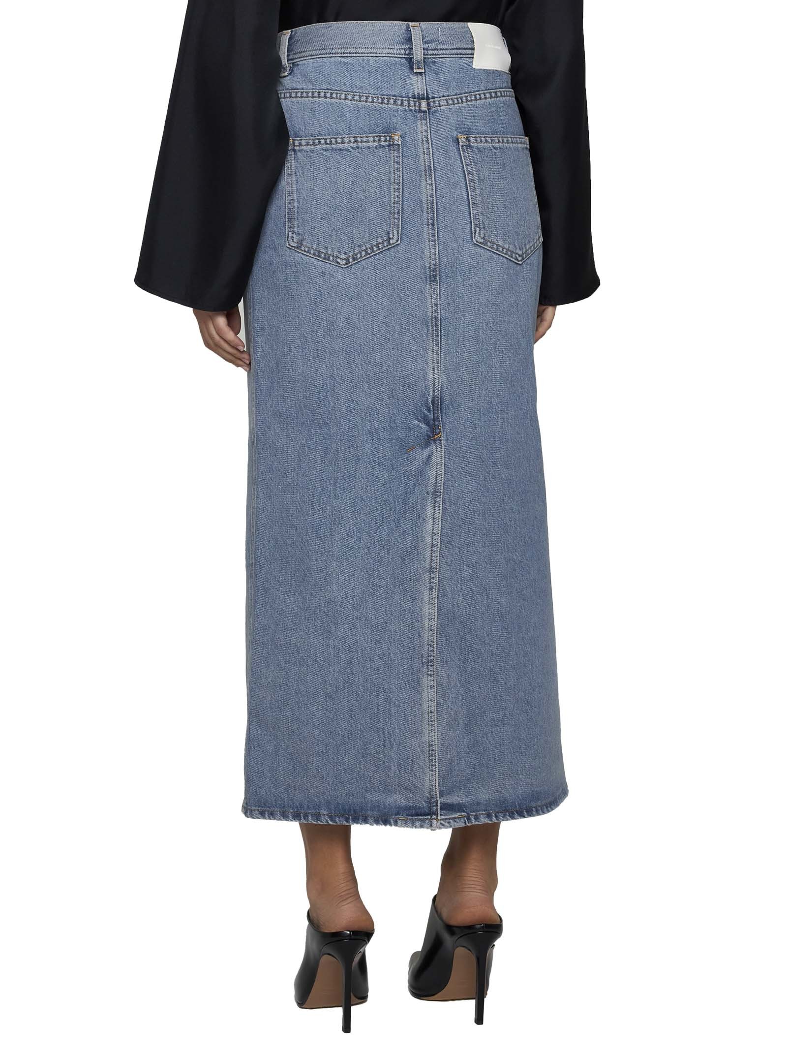 LOULOU STUDIO HIGH-RISE LONG DENIM SKIRT