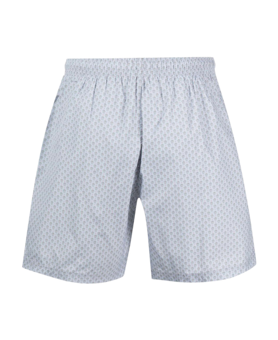 Alexander Mcqueen Embroidered Skull Swim Shorts In Gray