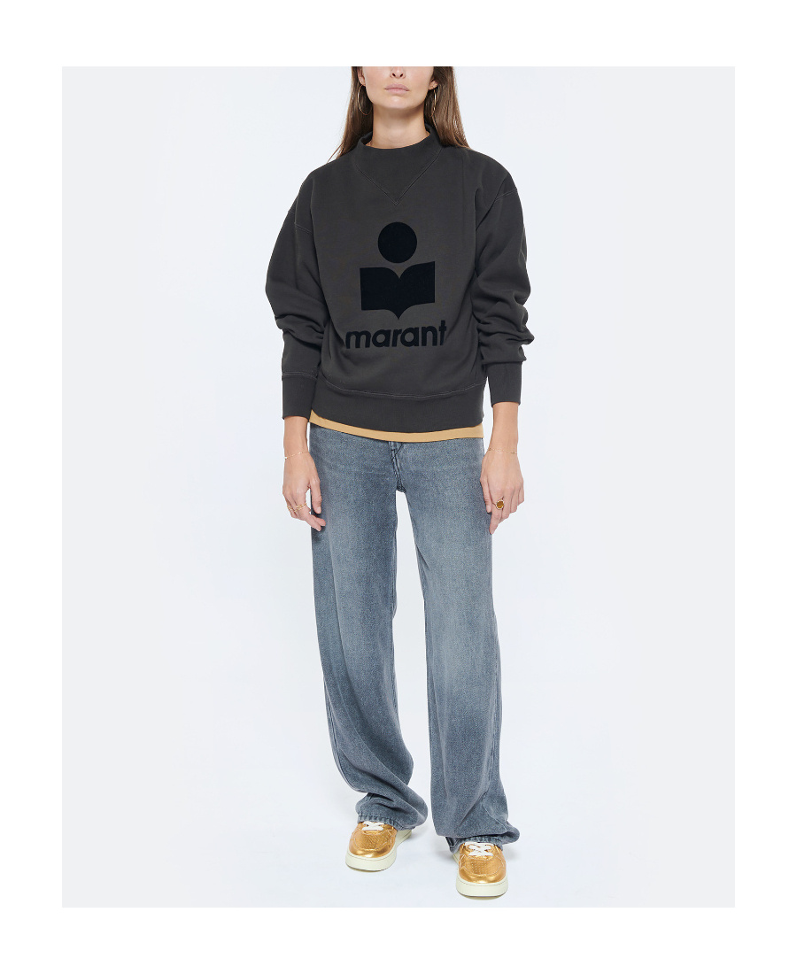 Isabel Marant Étoile Isabel Marant Etoile Moby Sweatshirt With Flocked Logo In Black