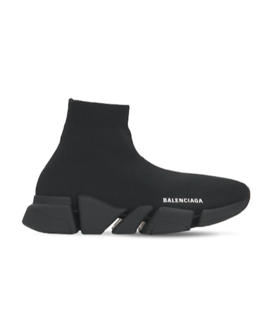 Balenciaga Black Logo Knitted Casual Sneakers