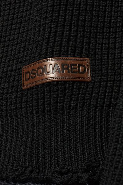 Dsquared2 Navy Blue Turtleneck Sweater In Wool In Black