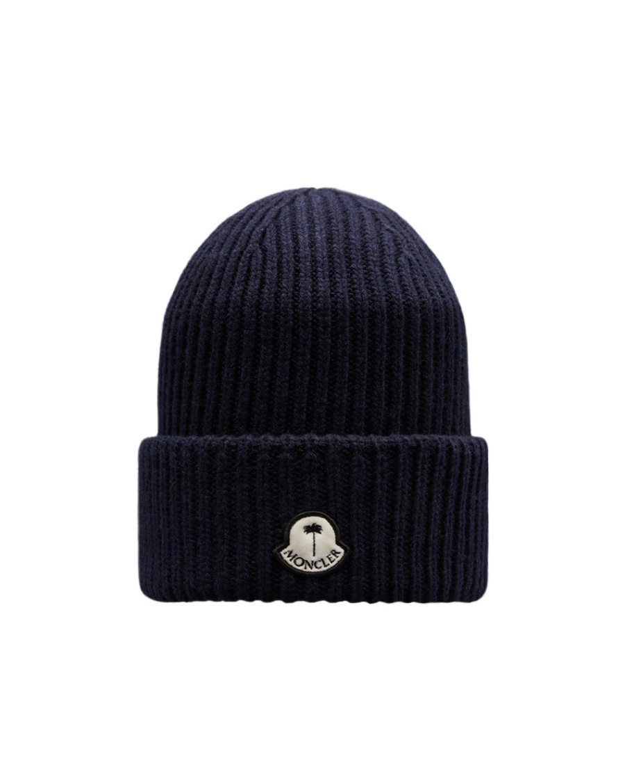 Moncler X Palm Angels Wool Wool Cap In Black
