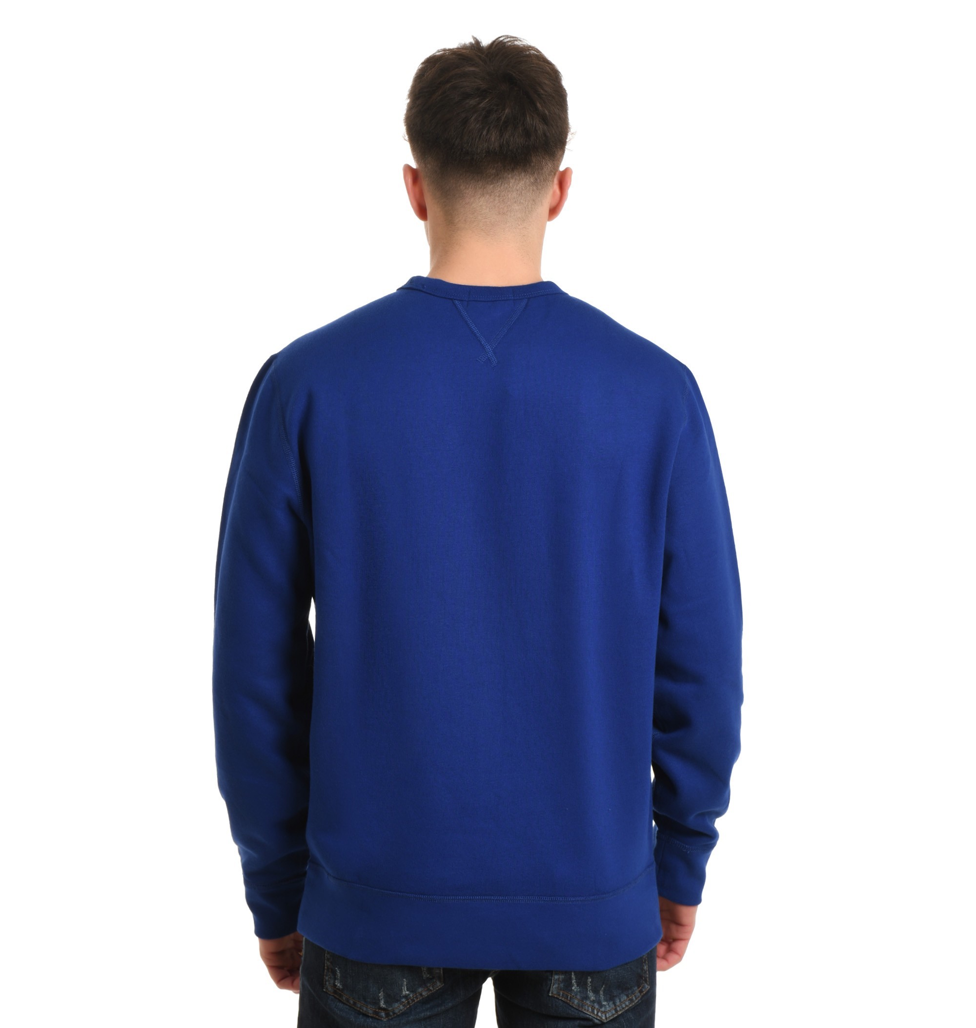 Shop Polo Ralph Lauren Embroidered Logo Jumper In Blue