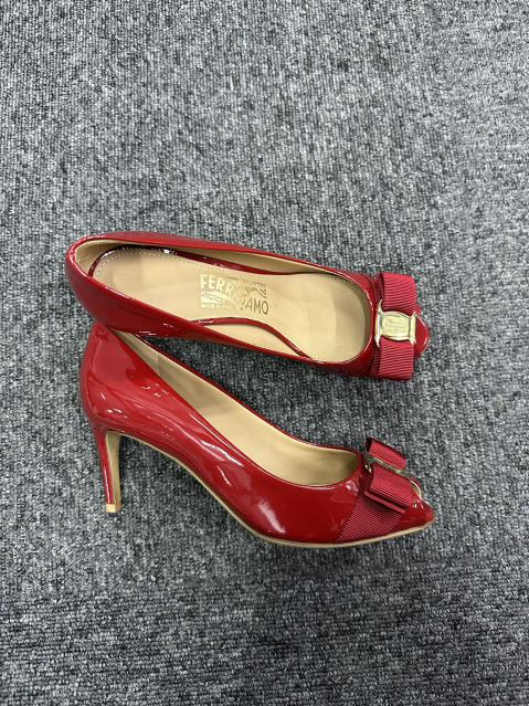 Ferragamo Carla 75mm Leather Pumps In Red