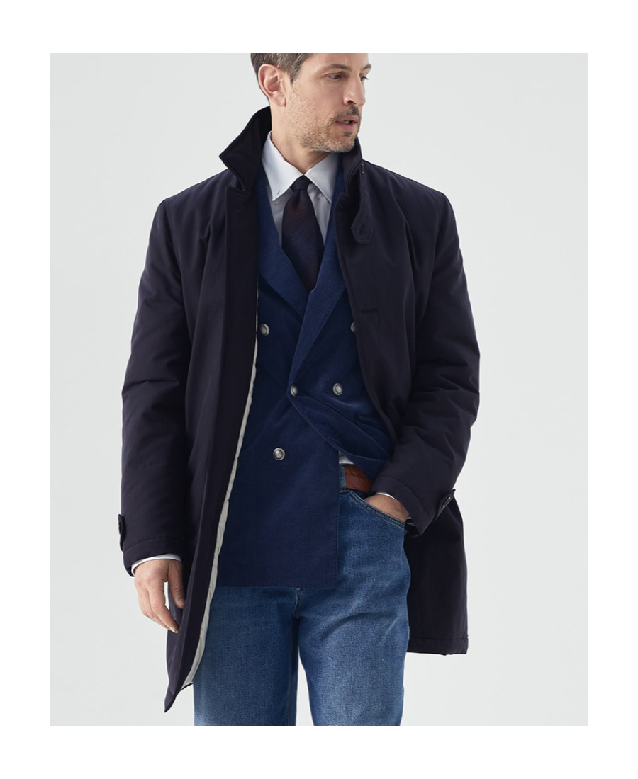 Brunello Cucinelli Single-breasted Cotton-blend Coat In Black
