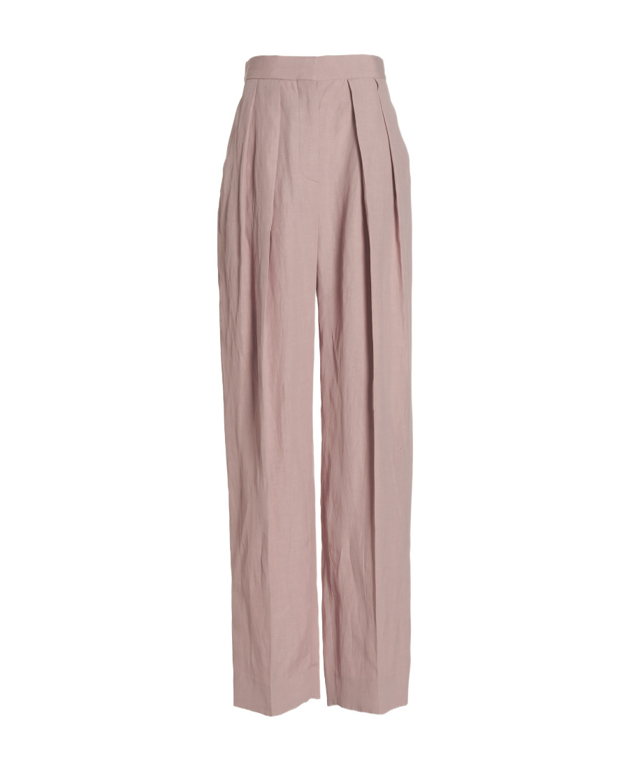 Shop Stella Mccartney Straight Leg Pleat Detailed Pants In Nude