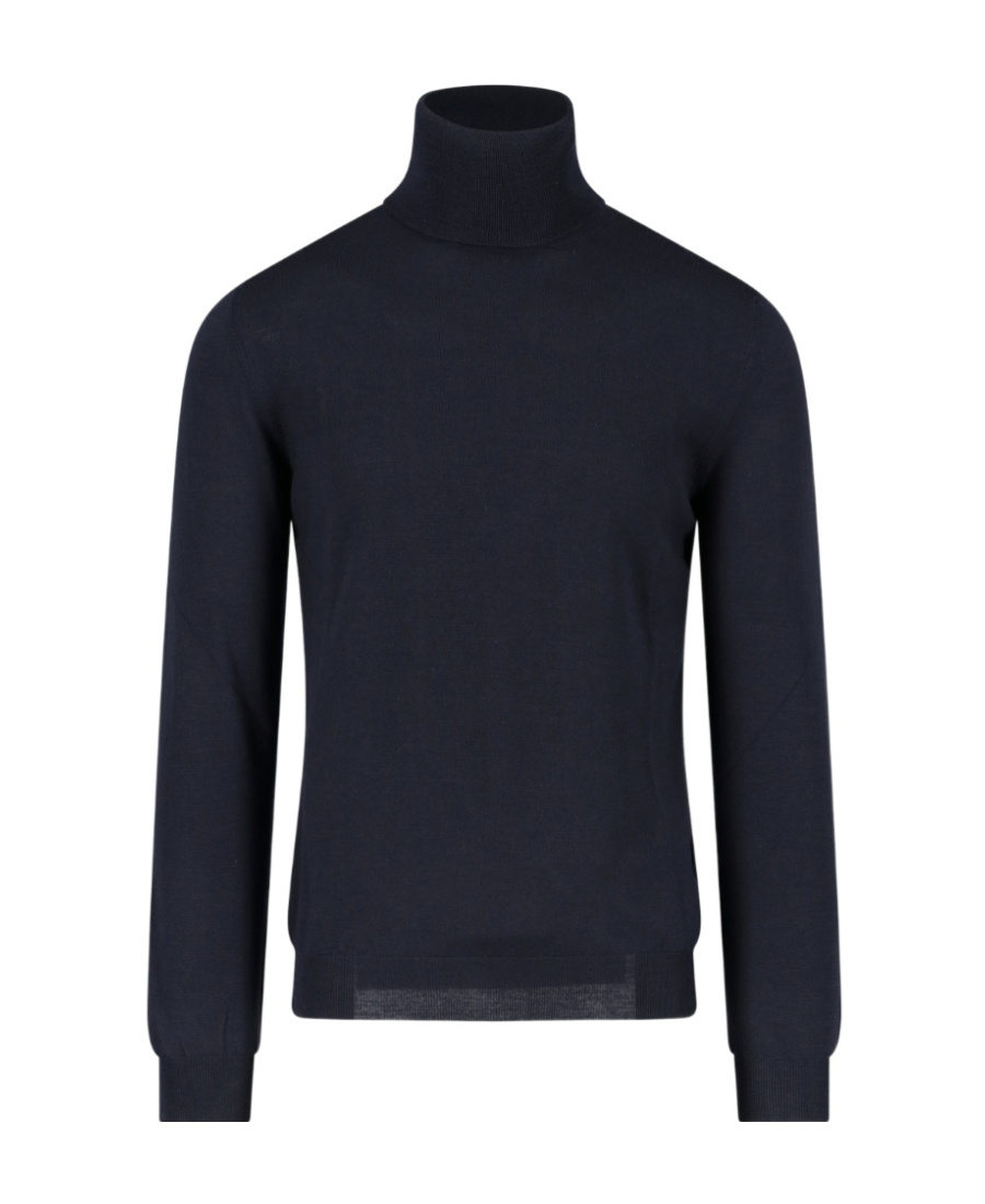 Zanone Roll-neck Virgin Wool Blend Jumper In Black
