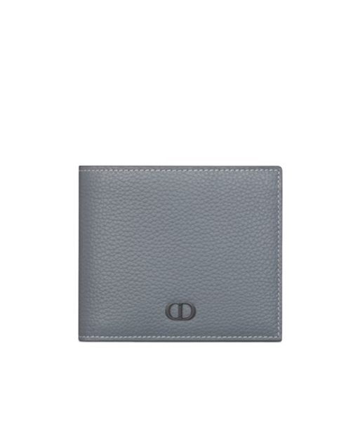Dior Cd Icon Double Fold Wallet In Gray