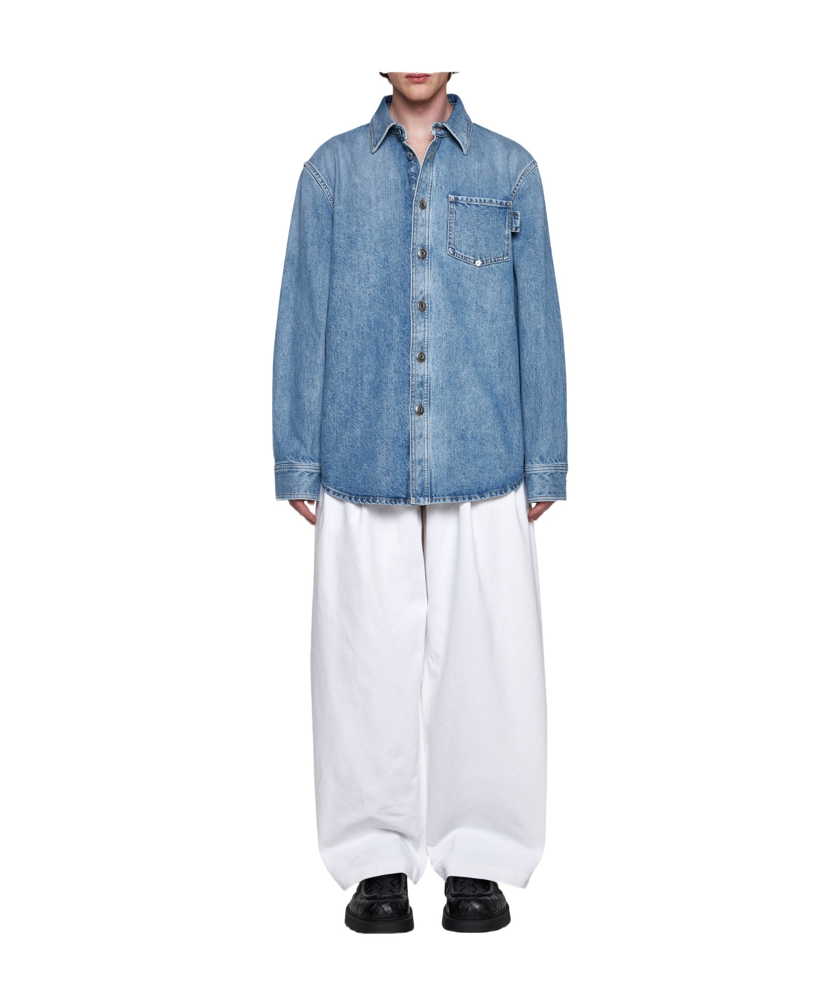 Bottega Veneta Denim Shirt In Blue