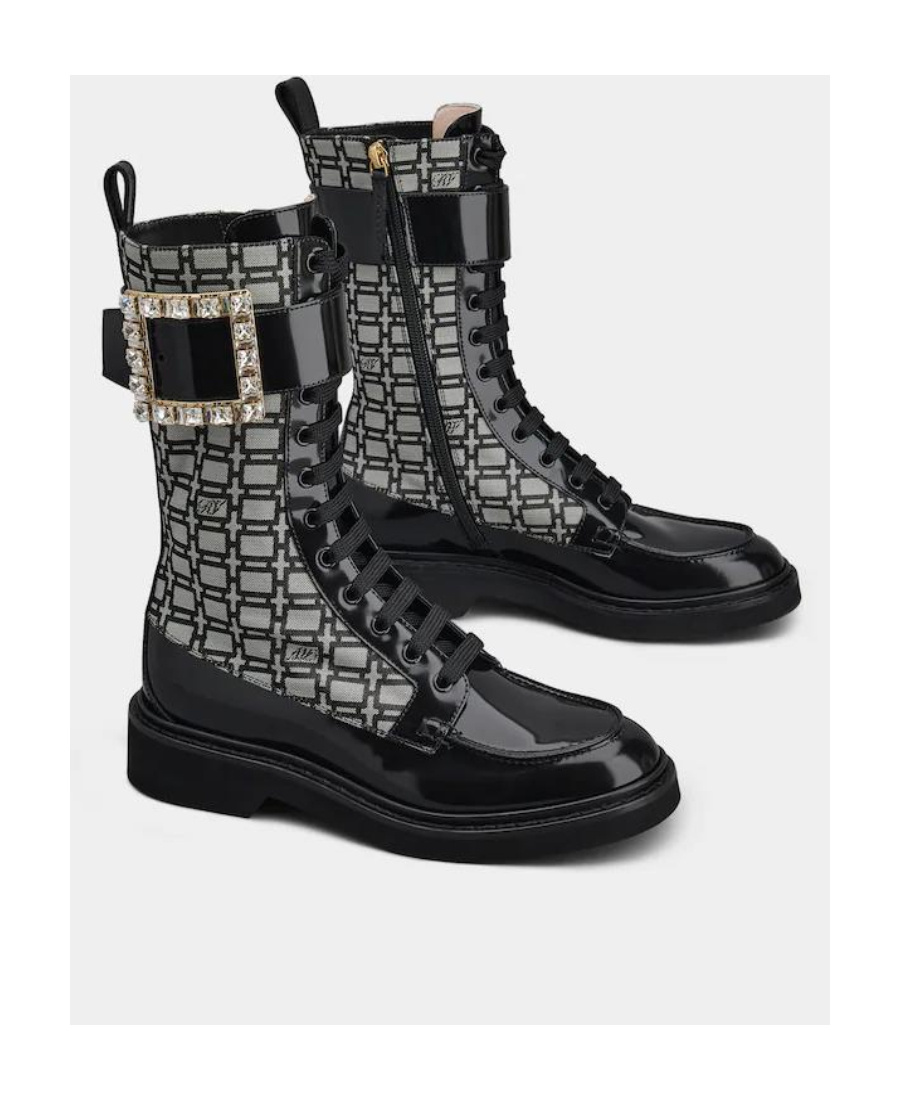 Roger Vivier Clasp Short Boots In Black