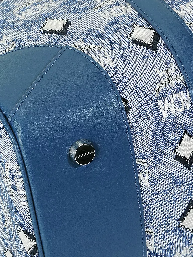 Mcm Logo Shoulder Bag In Blue