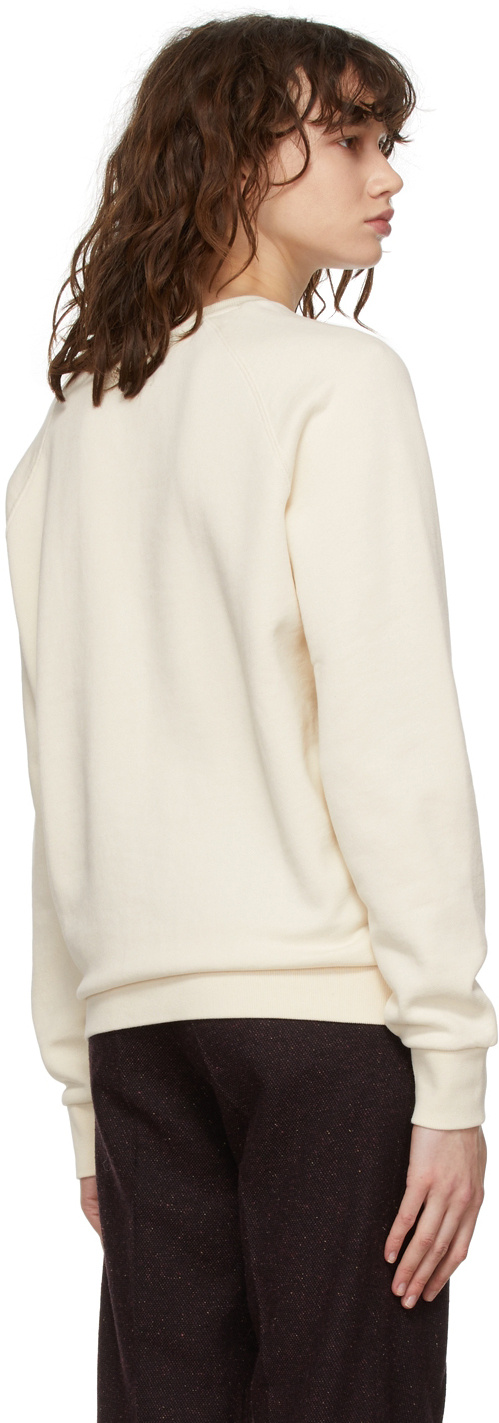Shop Maison Kitsuné Gray And White Logo Printed Round-neck Sweater