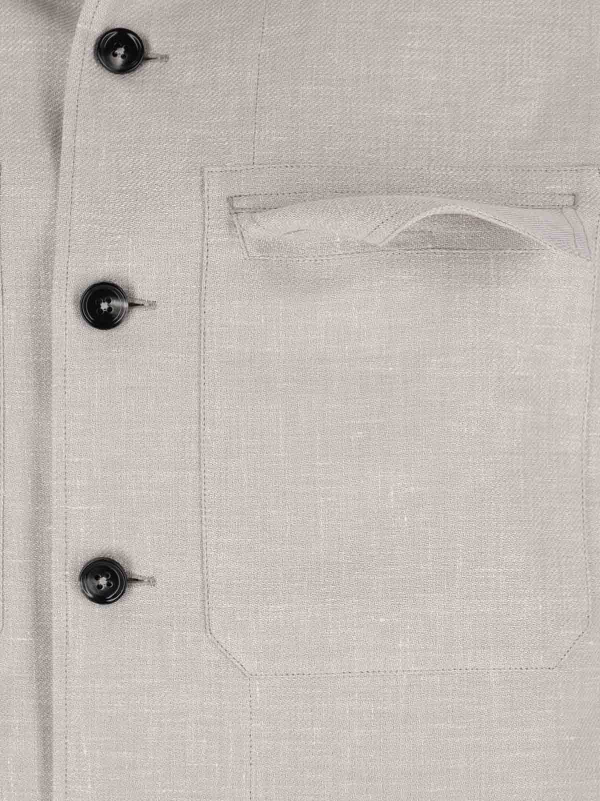 Shop Zegna Long Sleeve Shirt Jacket In Grey