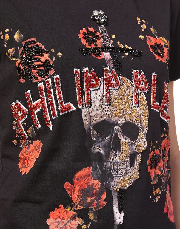Philipp Plein Logo Details T-shirt Dress In Black