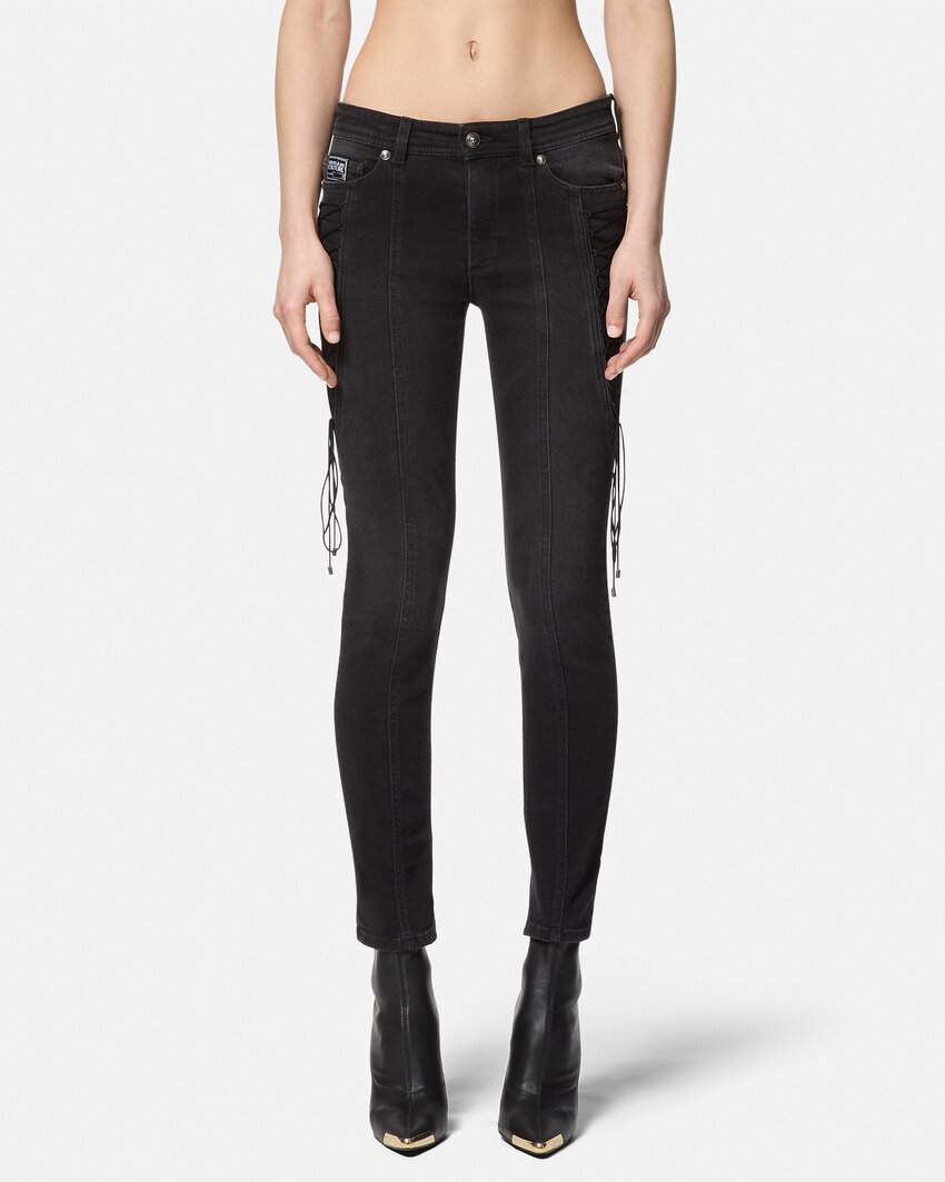 Versace Jeans Belt-loop Jeans In Black