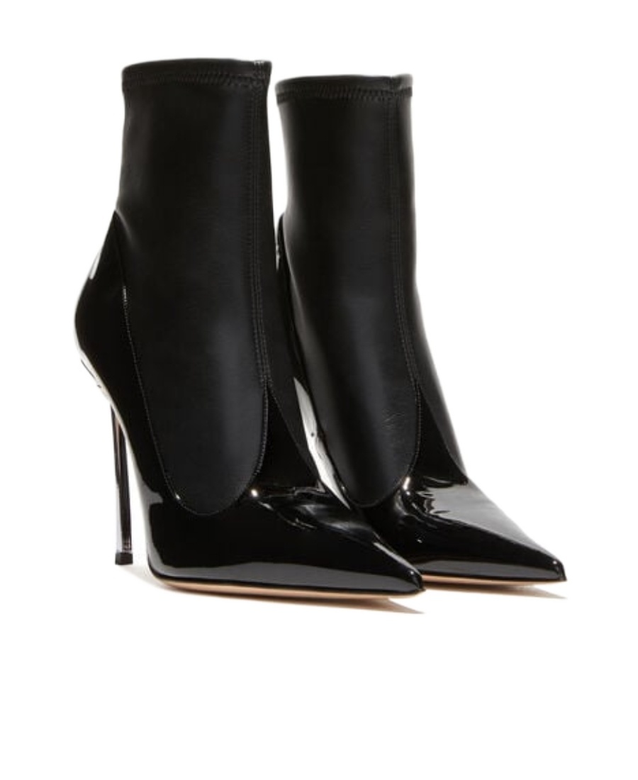 Casadei Super Blade Divina 115mm Leather Boots In Black